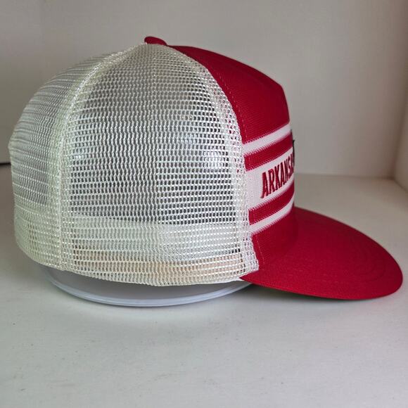 Vintage Arkansas Razorbacks Trucker Hat Mesh Snapback Made USA 70s 80s - Picture 4 of 10